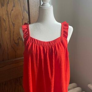 Red Beachy/Peasant-Style Tank Top